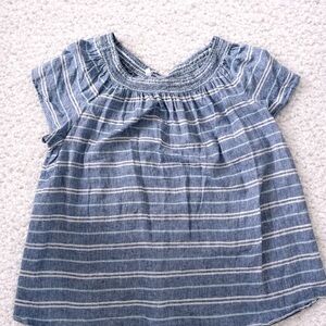 BeachLunchLounge Blue White Striped Peasant Blouse Women’s 2X